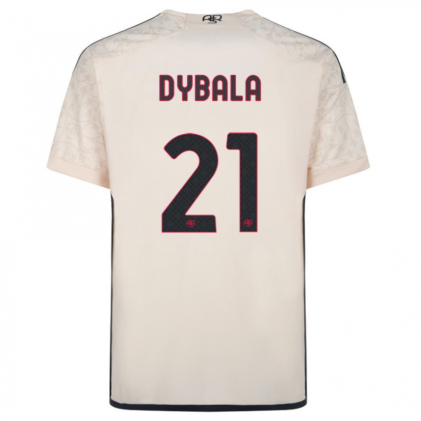 Dzieci Paulo Dybala #21 Białawy Wyjazdowa Koszulka 2023/24 Koszulki Klubowe