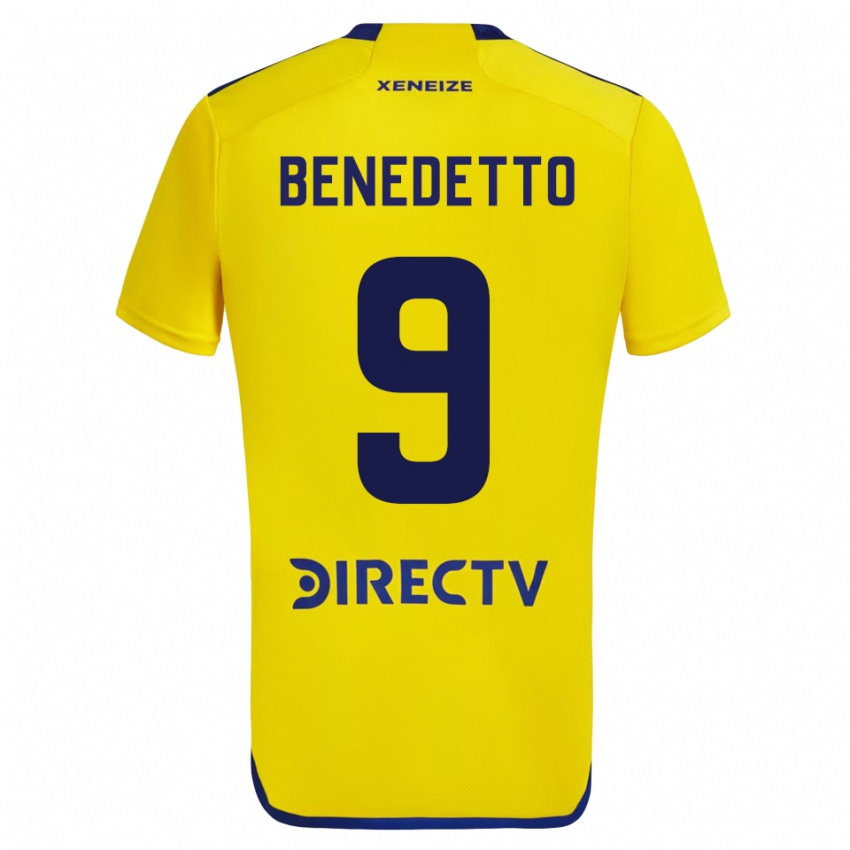 Dzieci Dario Benedetto #9 Żółty Wyjazdowa Koszulka 2023/24 Koszulki Klubowe