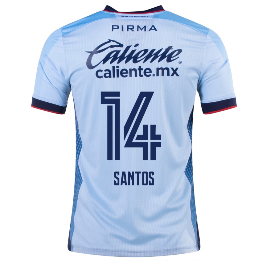 Dzieci Eleisa Santos #14 Niebieskie Niebo Wyjazdowa Koszulka 2023/24 Koszulki Klubowe