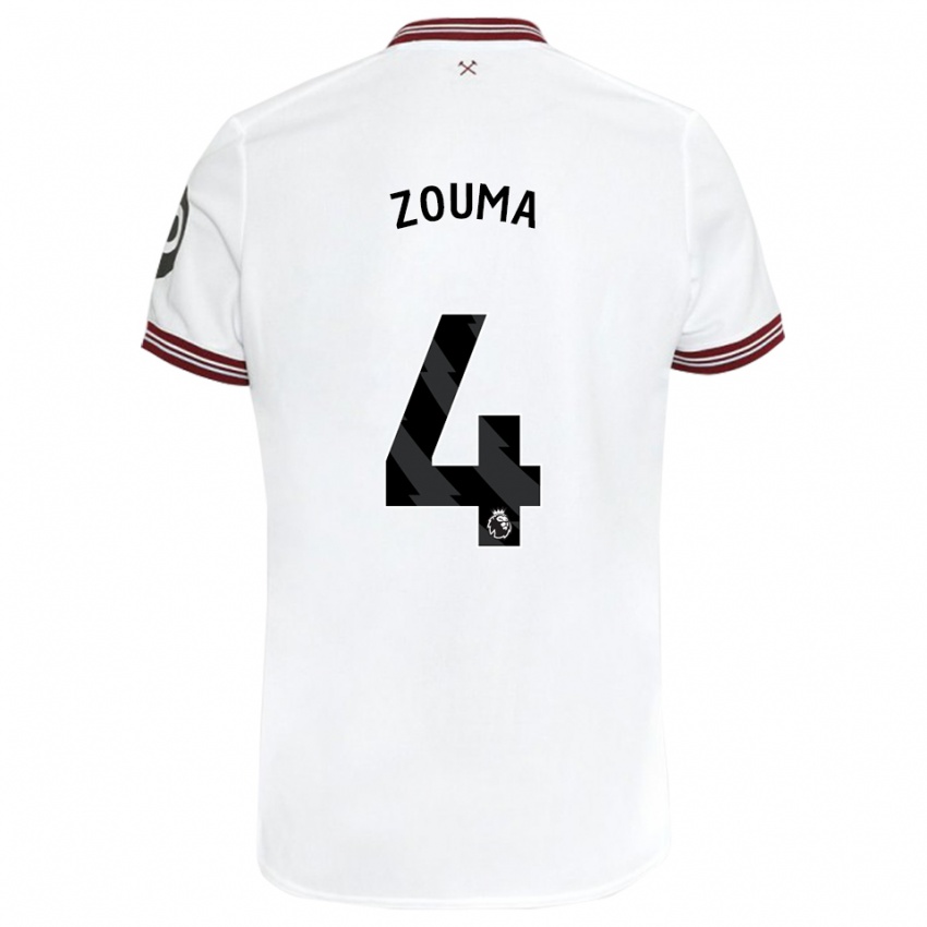 Męski Kurt Zouma #4 Biały Wyjazdowa Koszulka 2023/24 Koszulki Klubowe