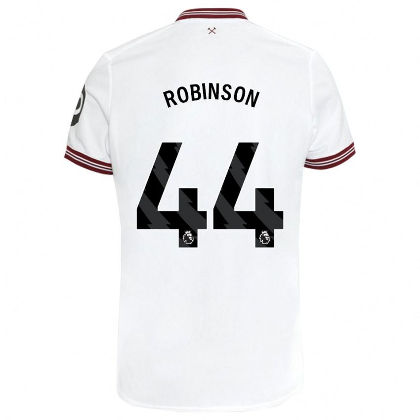 Męski Junior Robinson #44 Biały Wyjazdowa Koszulka 2023/24 Koszulki Klubowe