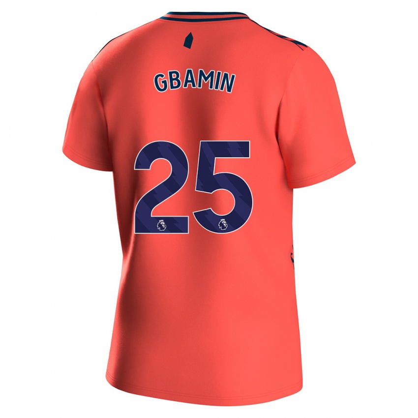 Męski Jean-Philippe Gbamin #25 Koral Wyjazdowa Koszulka 2023/24 Koszulki Klubowe