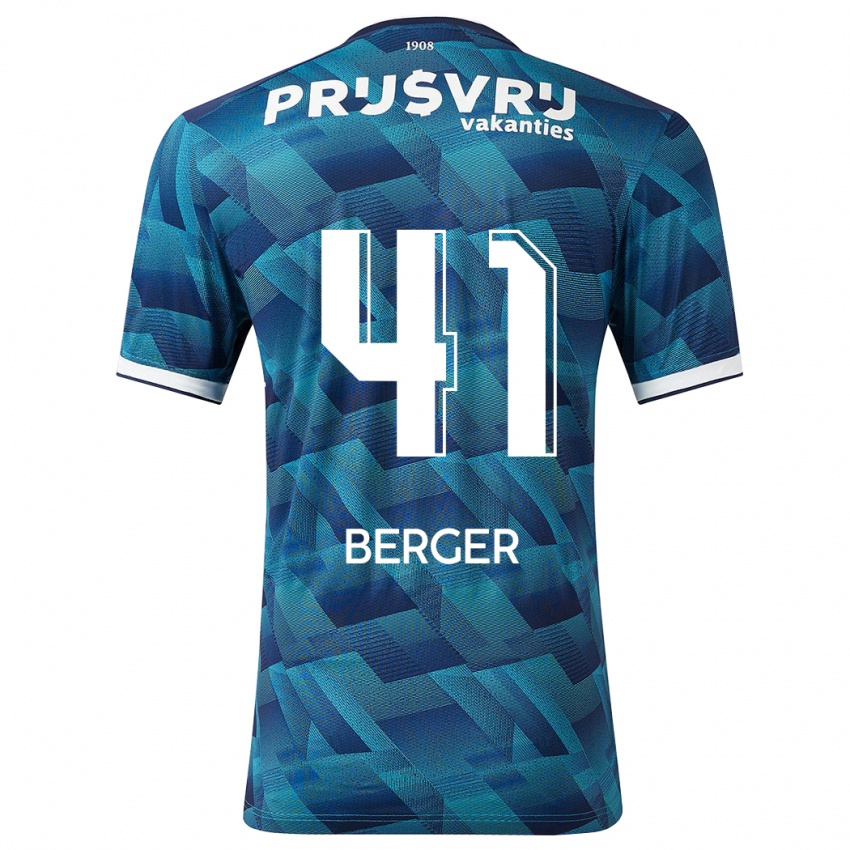 Męski Mannou Berger #41 Niebieski Wyjazdowa Koszulka 2023/24 Koszulki Klubowe