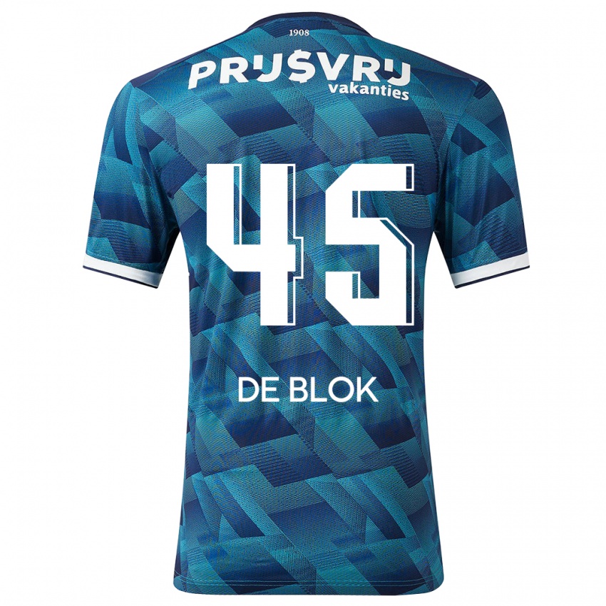 Męski Lars De Blok #45 Niebieski Wyjazdowa Koszulka 2023/24 Koszulki Klubowe