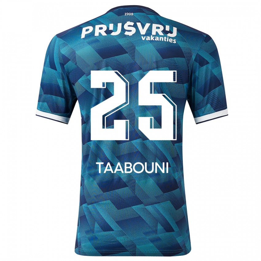 Męski Mohamed Taabouni #25 Niebieski Wyjazdowa Koszulka 2023/24 Koszulki Klubowe
