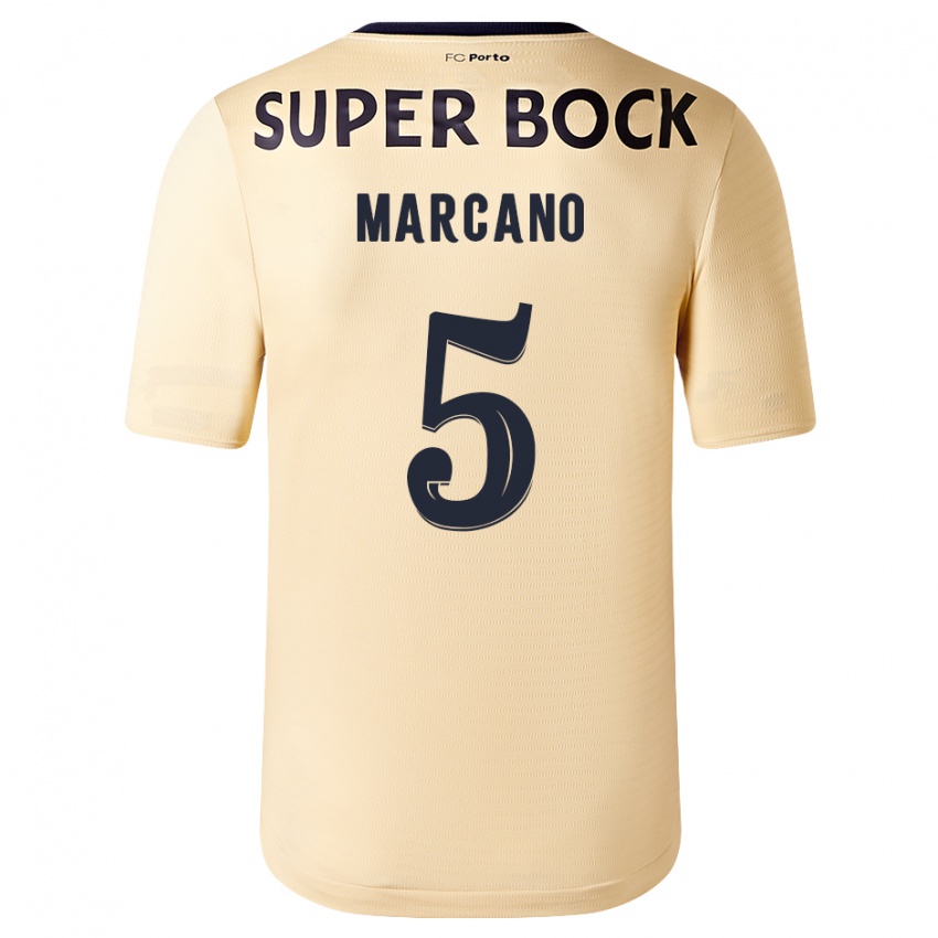Męski Ivan Marcano #5 Beżowo-Złoty Wyjazdowa Koszulka 2023/24 Koszulki Klubowe