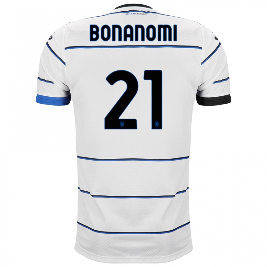 Męski Andrea Bonanomi #21 Biały Wyjazdowa Koszulka 2023/24 Koszulki Klubowe