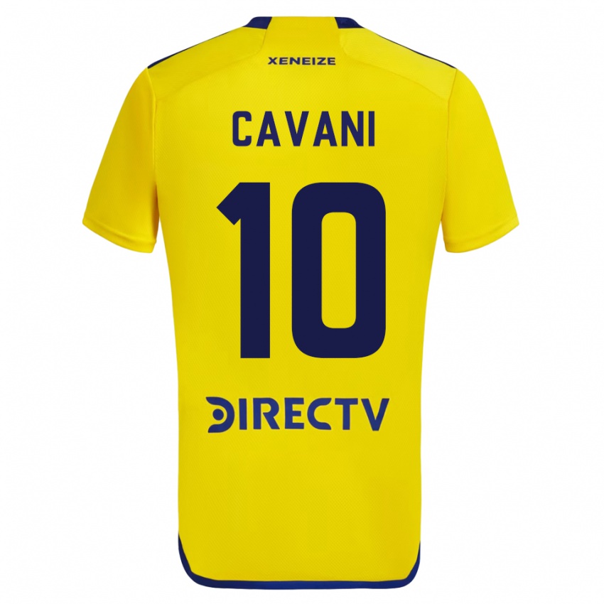 Męski Edinson Cavani #10 Żółty Wyjazdowa Koszulka 2023/24 Koszulki Klubowe