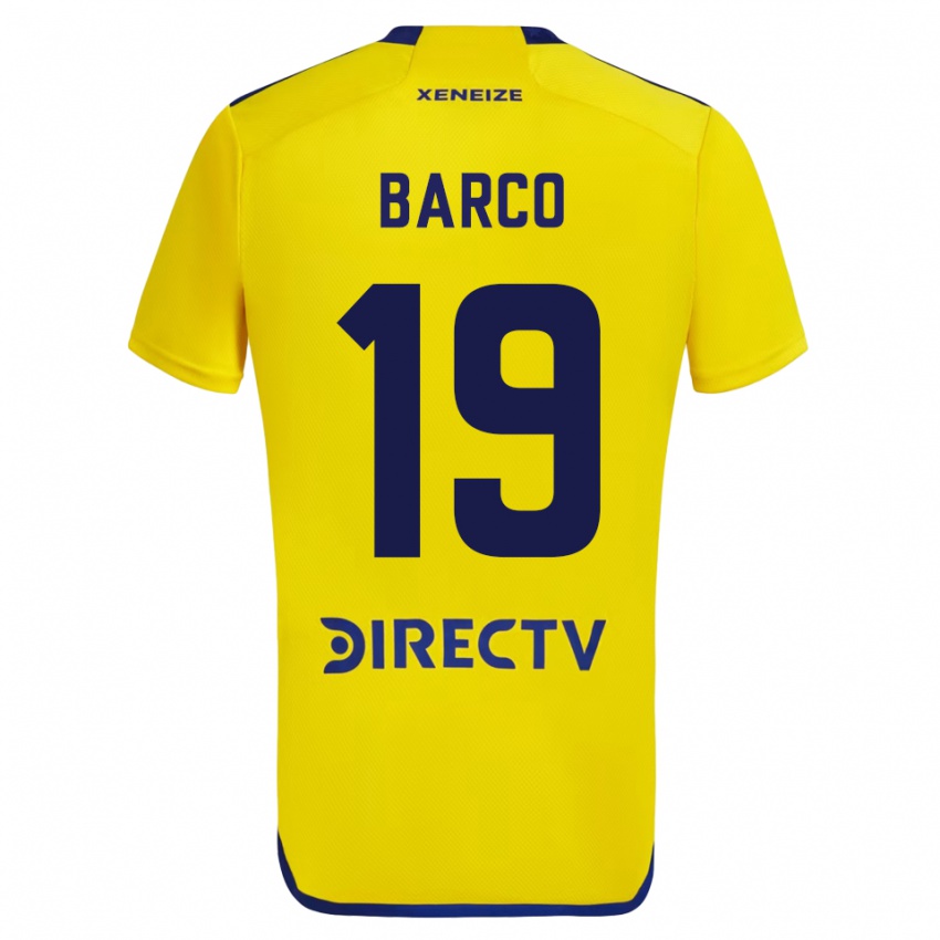 Męski Valentin Barco #19 Żółty Wyjazdowa Koszulka 2023/24 Koszulki Klubowe