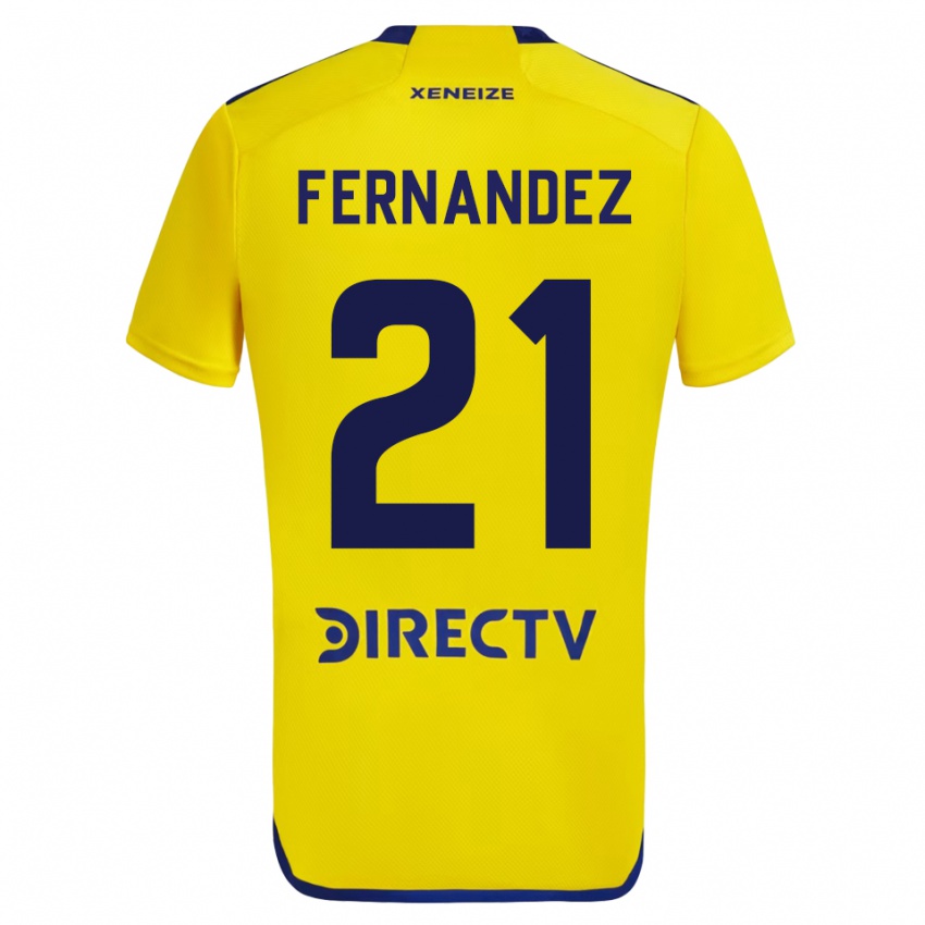 Męski Ezequiel Fernandez #21 Żółty Wyjazdowa Koszulka 2023/24 Koszulki Klubowe