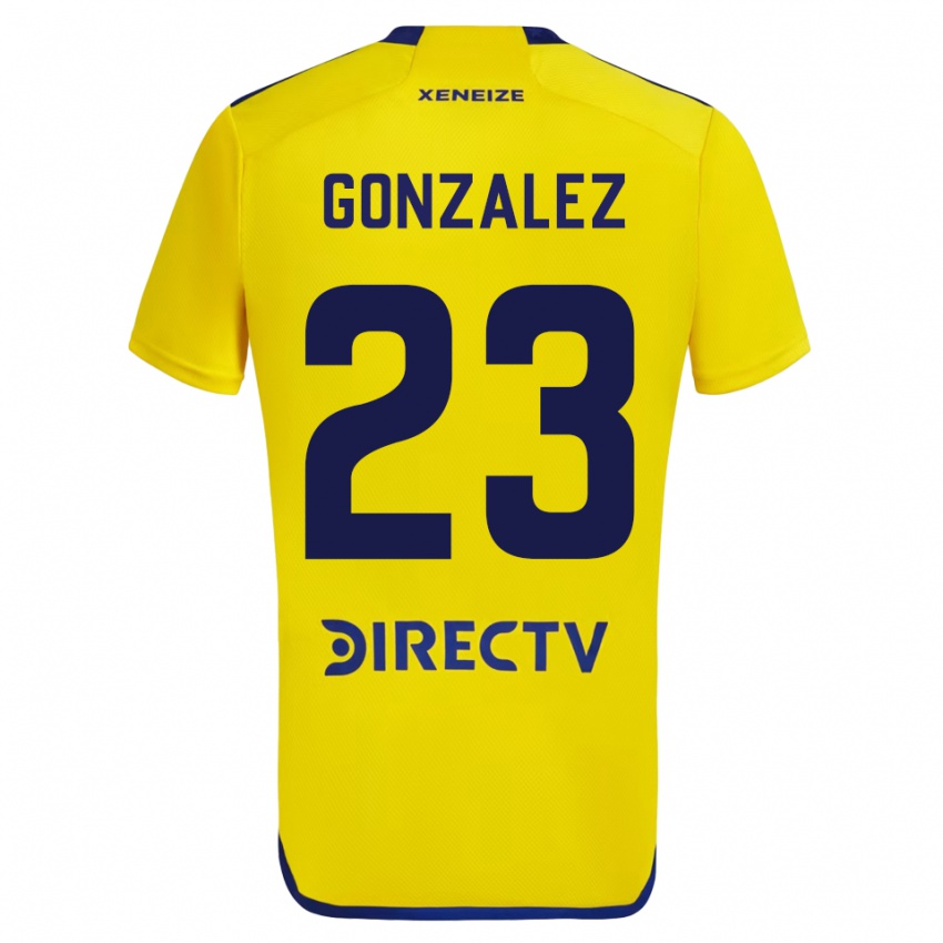 Męski Diego Gonzalez #23 Żółty Wyjazdowa Koszulka 2023/24 Koszulki Klubowe