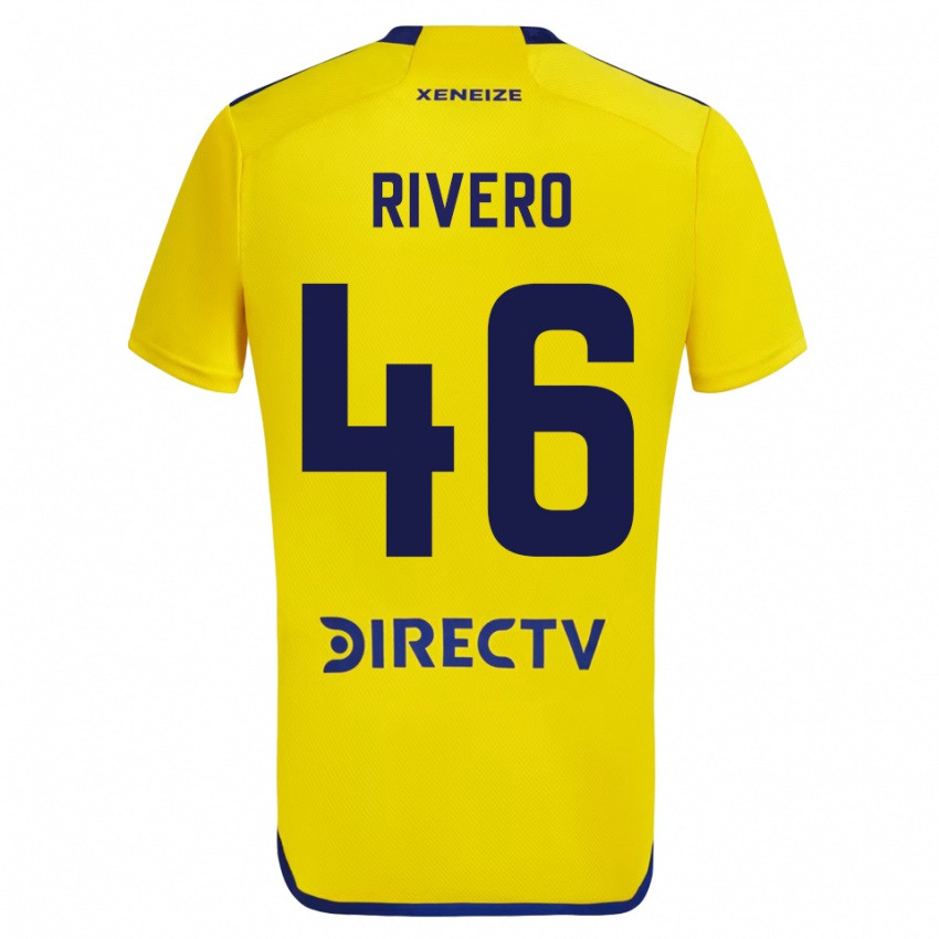 Męski Simon Rivero #46 Żółty Wyjazdowa Koszulka 2023/24 Koszulki Klubowe