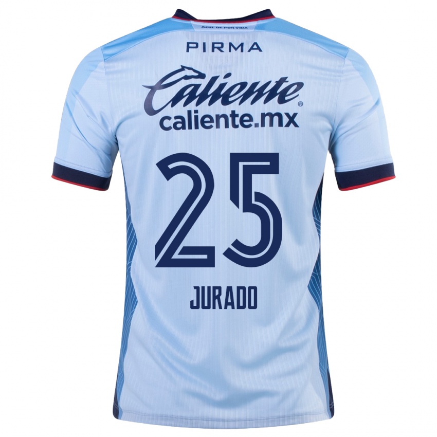 Męski Sebastian Jurado #25 Niebieskie Niebo Wyjazdowa Koszulka 2023/24 Koszulki Klubowe