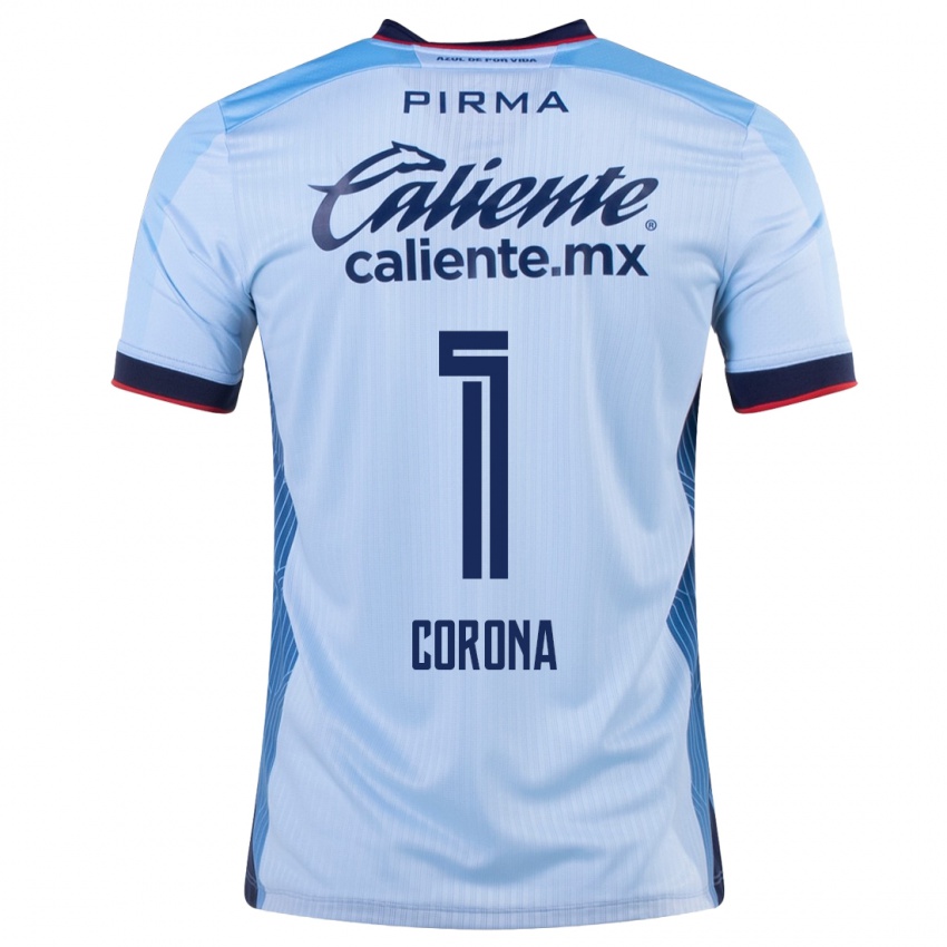 Męski Jose De Jesus Corona #1 Niebieskie Niebo Wyjazdowa Koszulka 2023/24 Koszulki Klubowe