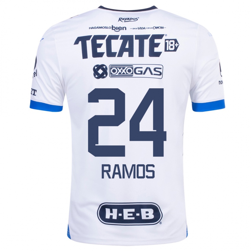 Męski Cesar Ramos #24 Biały Wyjazdowa Koszulka 2023/24 Koszulki Klubowe
