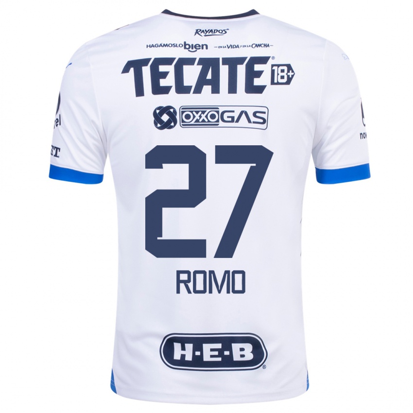 Męski Luis Romo #27 Biały Wyjazdowa Koszulka 2023/24 Koszulki Klubowe