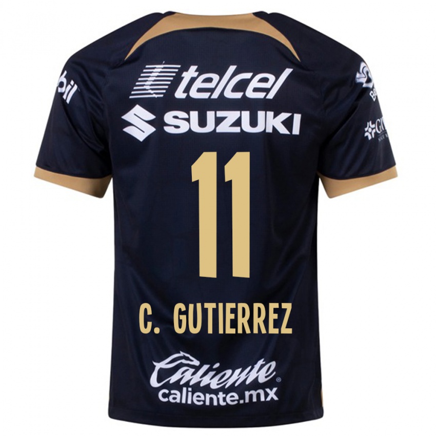 Męski Carlos Gutierrez #11 Ciemny Niebieski Wyjazdowa Koszulka 2023/24 Koszulki Klubowe