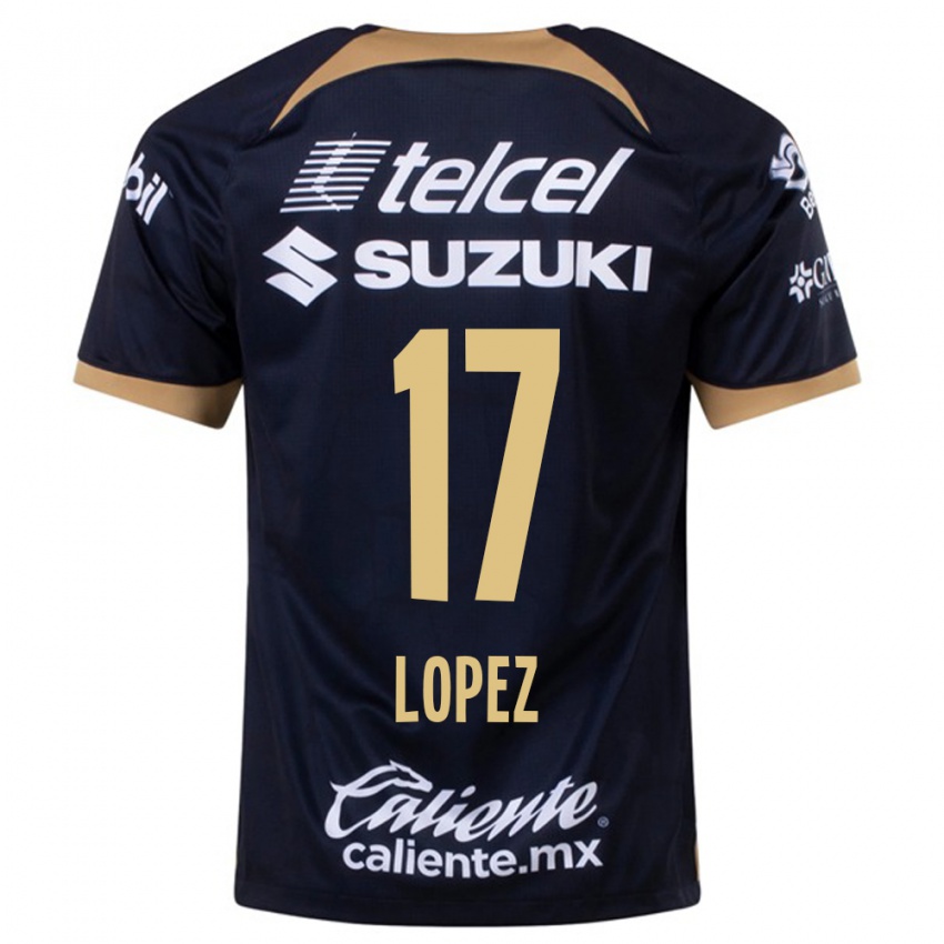 Męski Leonel Lopez #17 Ciemny Niebieski Wyjazdowa Koszulka 2023/24 Koszulki Klubowe