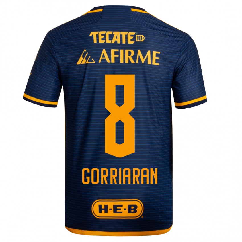 Męski Fernando Gorriaran #8 Ciemny Niebieski Wyjazdowa Koszulka 2023/24 Koszulki Klubowe