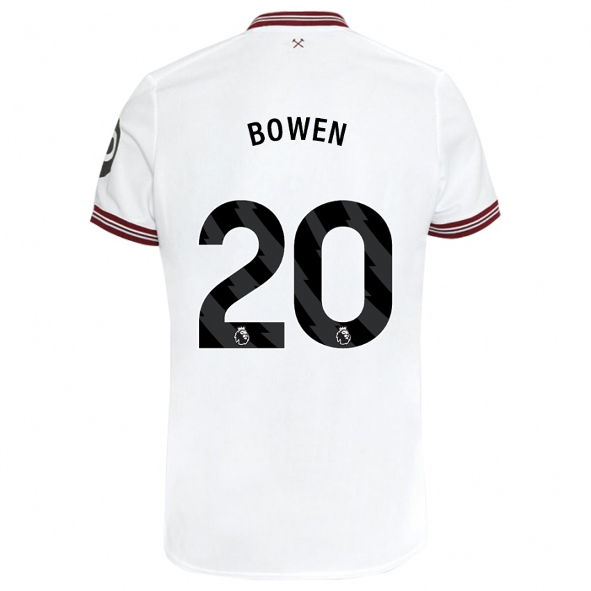 Kobiety Jarrod Bowen #20 Biały Wyjazdowa Koszulka 2023/24 Koszulki Klubowe