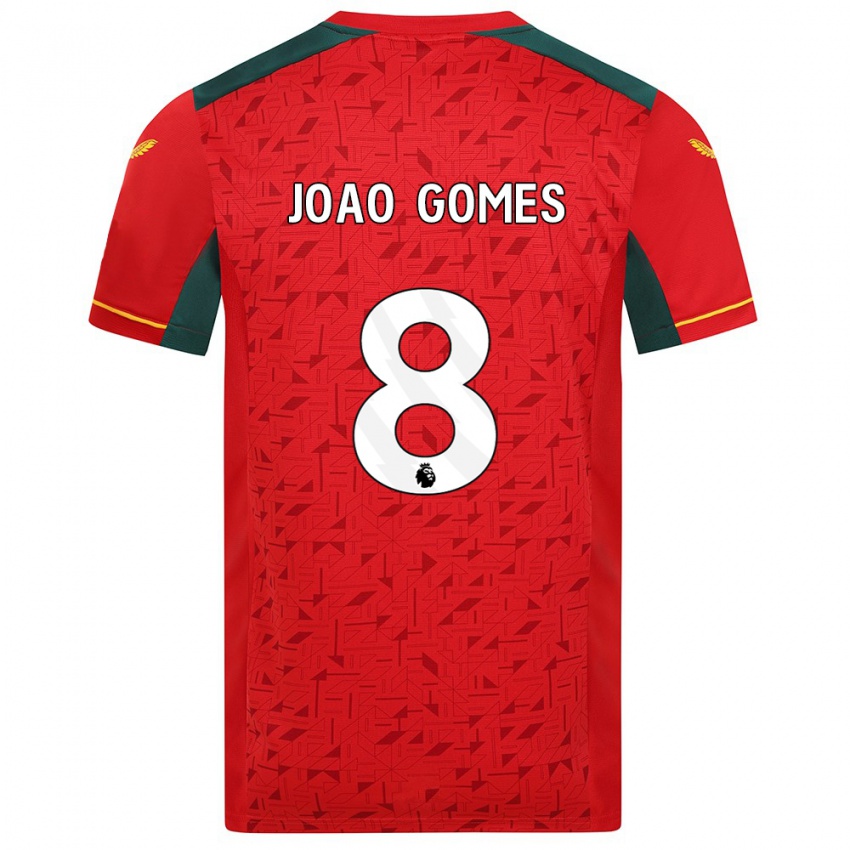 Kobiety Joao Gomes #8 Czerwony Wyjazdowa Koszulka 2023/24 Koszulki Klubowe