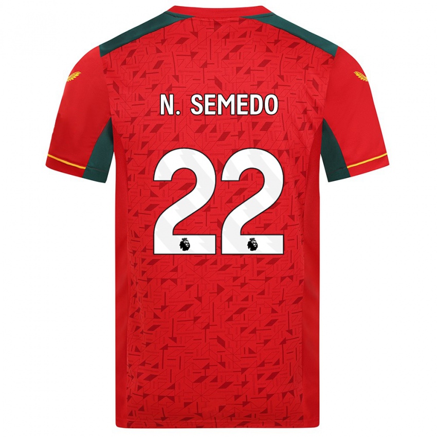 Kobiety Nelson Semedo #22 Czerwony Wyjazdowa Koszulka 2023/24 Koszulki Klubowe