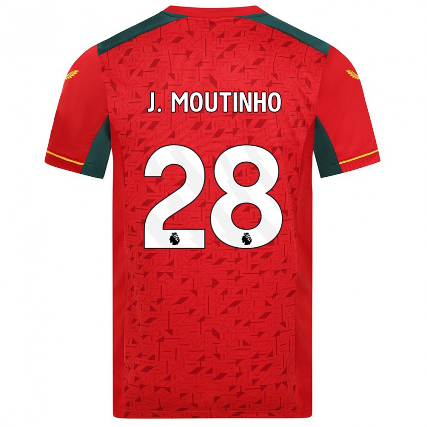 Kobiety Joao Moutinho #28 Czerwony Wyjazdowa Koszulka 2023/24 Koszulki Klubowe