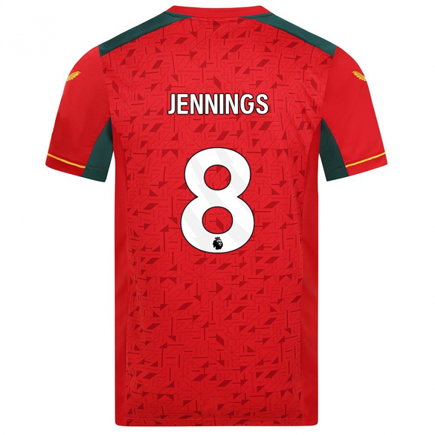 Kobiety Shannie Jennings #8 Czerwony Wyjazdowa Koszulka 2023/24 Koszulki Klubowe