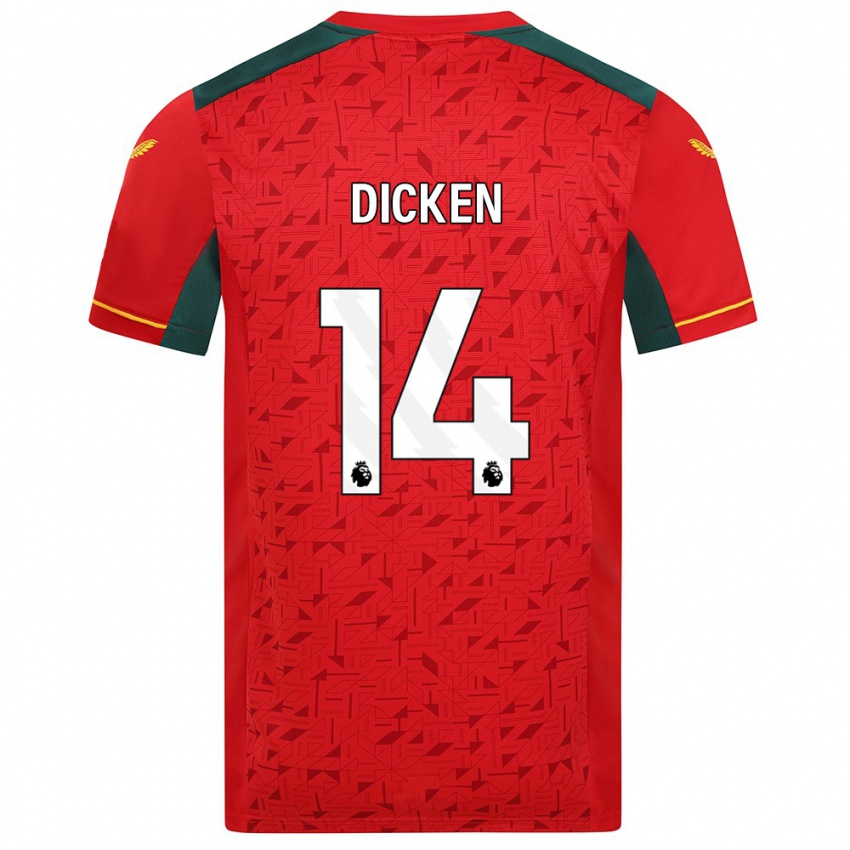 Kobiety Amy Dicken #14 Czerwony Wyjazdowa Koszulka 2023/24 Koszulki Klubowe