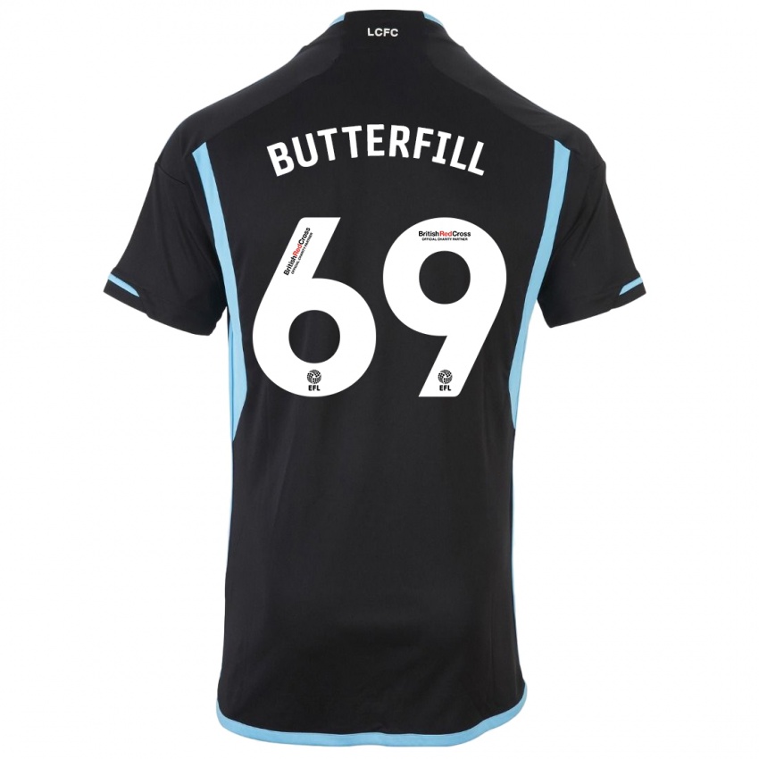 Kobiety Jack Butterfill #69 Czarny Wyjazdowa Koszulka 2023/24 Koszulki Klubowe