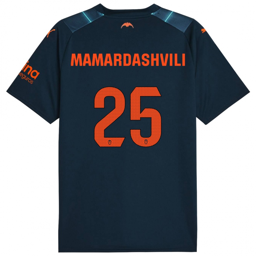 Kobiety Giorgi Mamardashvili #25 Niebieski Morski Wyjazdowa Koszulka 2023/24 Koszulki Klubowe