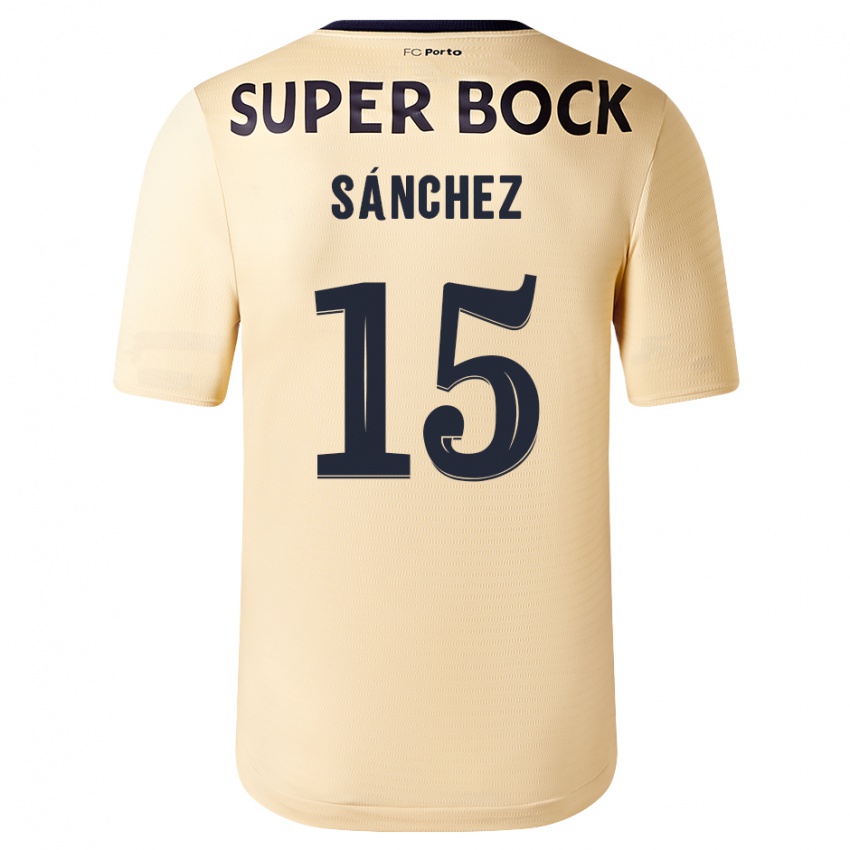 Kobiety Jorge Sanchez #15 Beżowo-Złoty Wyjazdowa Koszulka 2023/24 Koszulki Klubowe