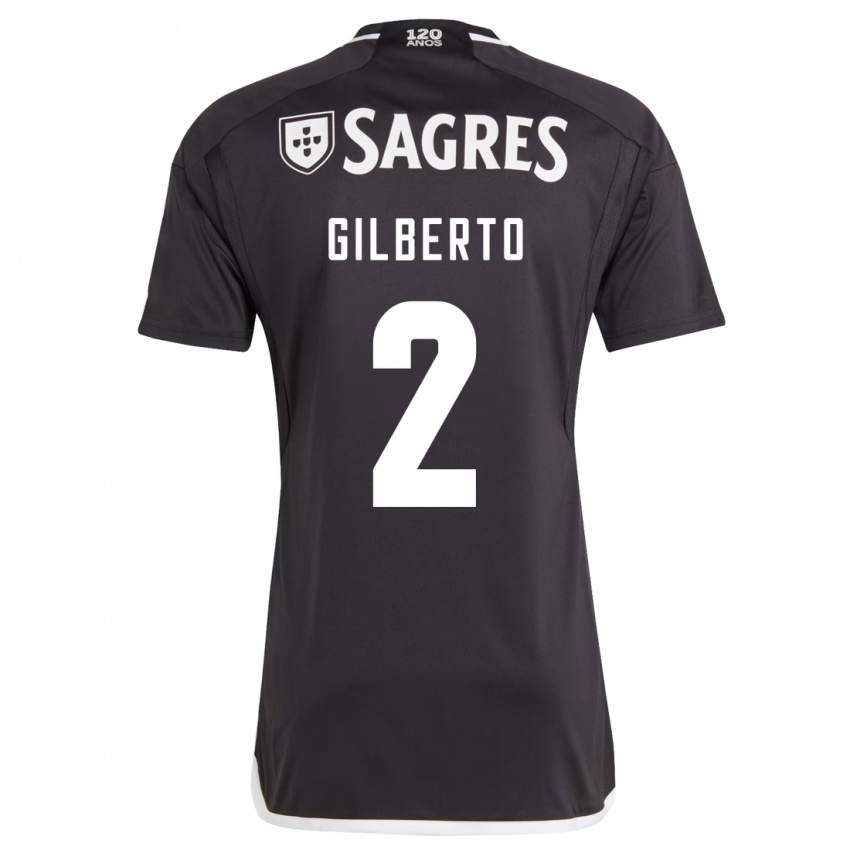 Kobiety Gilberto #2 Czarny Wyjazdowa Koszulka 2023/24 Koszulki Klubowe