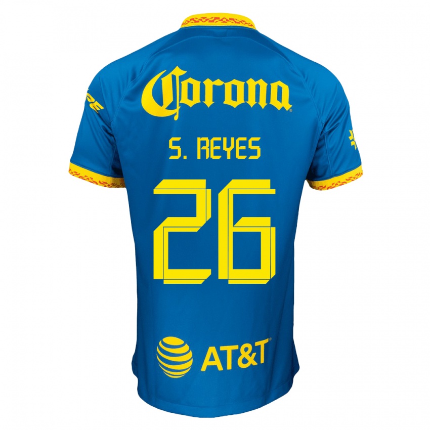 Kobiety Salvador Reyes #26 Niebieski Wyjazdowa Koszulka 2023/24 Koszulki Klubowe