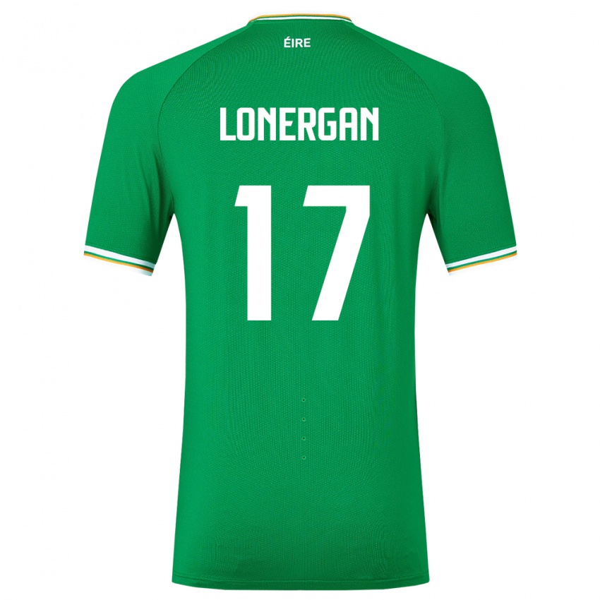 Dzieci Irlandia Tom Lonergan #17 Zielony Domowa Koszulka 24-26 Koszulki Klubowe