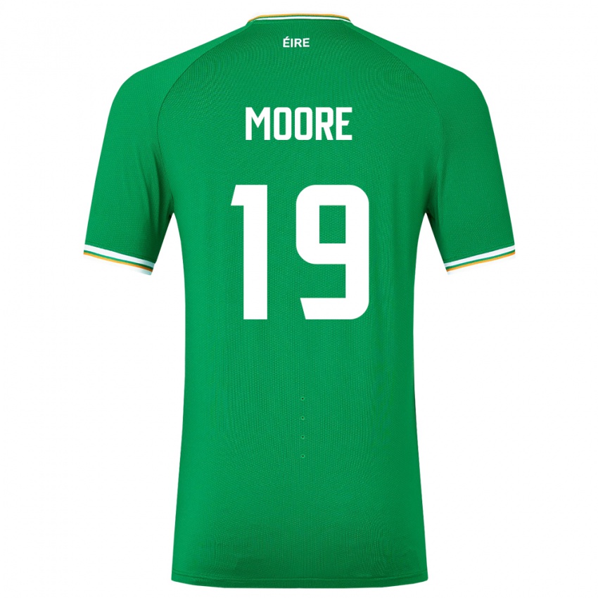 Dzieci Irlandia Sean Moore #19 Zielony Domowa Koszulka 24-26 Koszulki Klubowe