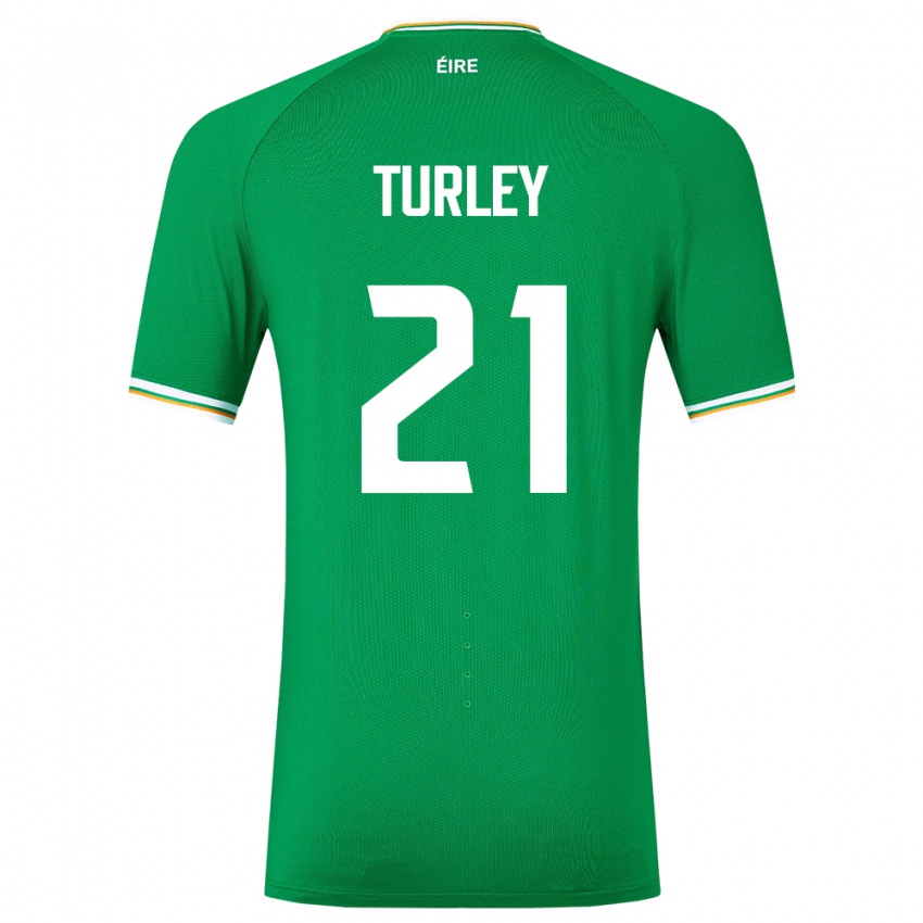 Dzieci Irlandia Freddie Turley #21 Zielony Domowa Koszulka 24-26 Koszulki Klubowe