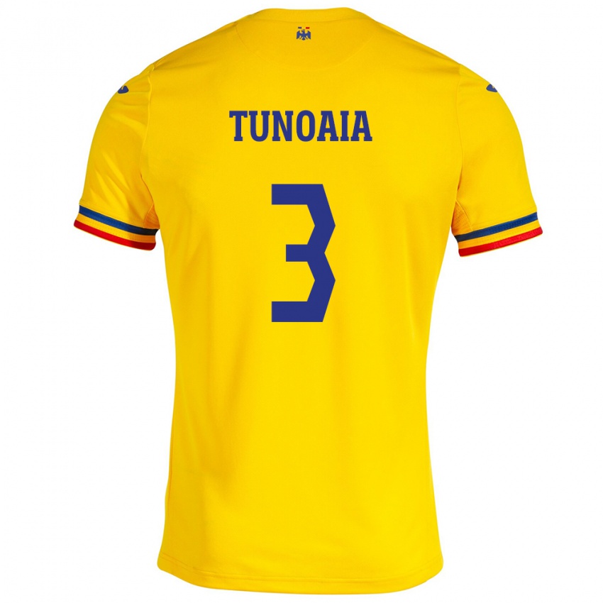Dzieci Rumunia Alexandra Tunoaia #3 Żółty Domowa Koszulka 24-26 Koszulki Klubowe