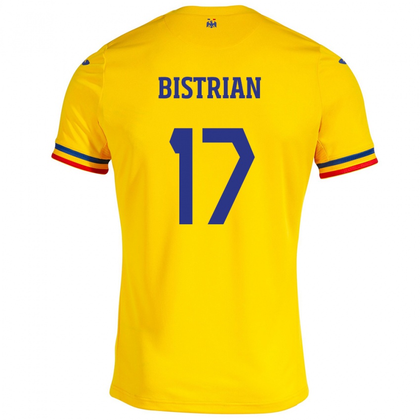 Dzieci Rumunia Claudia Bistrian #17 Żółty Domowa Koszulka 24-26 Koszulki Klubowe