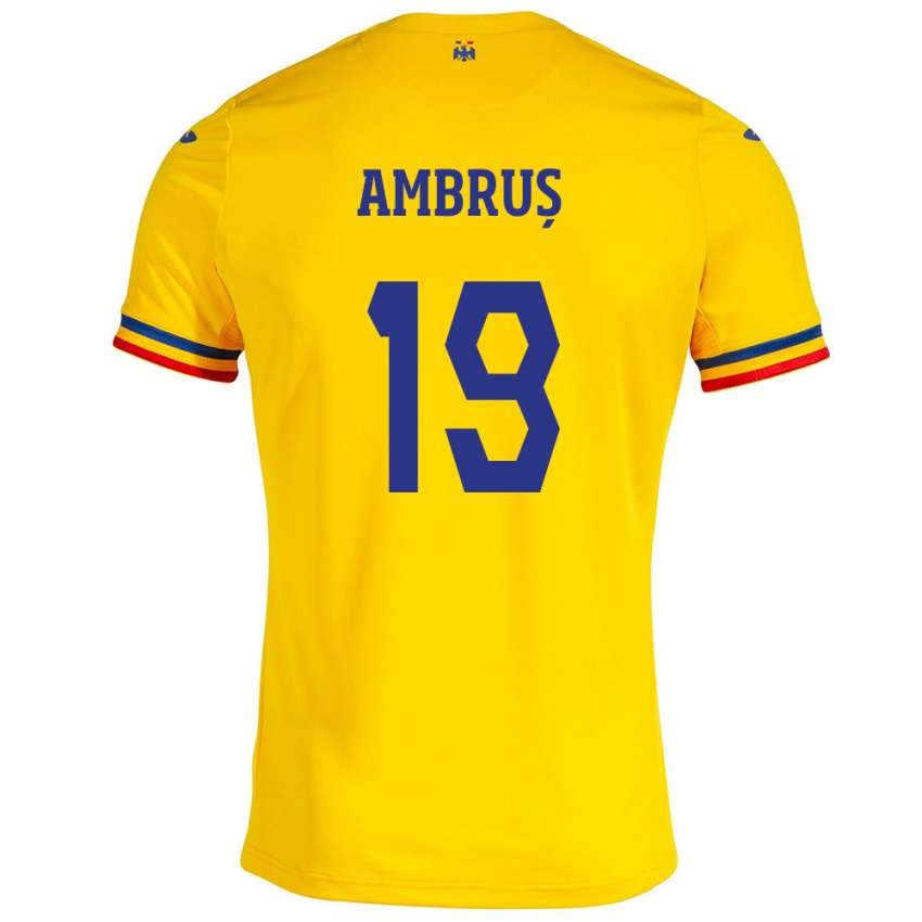 Dzieci Rumunia Beata Ambruș #19 Żółty Domowa Koszulka 24-26 Koszulki Klubowe
