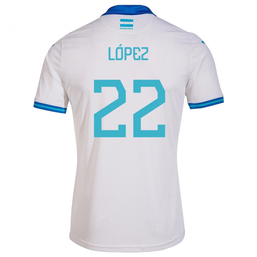 Dzieci Honduras Luis López #22 Biały Domowa Koszulka 24-26 Koszulki Klubowe