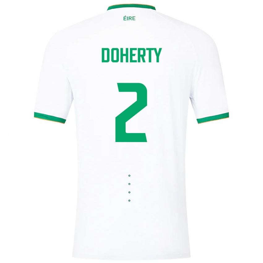 Dzieci Irlandia Matt Doherty #2 Biały Wyjazdowa Koszulka 24-26 Koszulki Klubowe