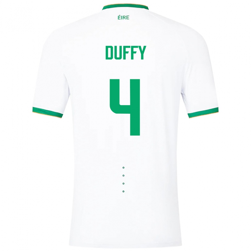 Dzieci Irlandia Shane Duffy #4 Biały Wyjazdowa Koszulka 24-26 Koszulki Klubowe