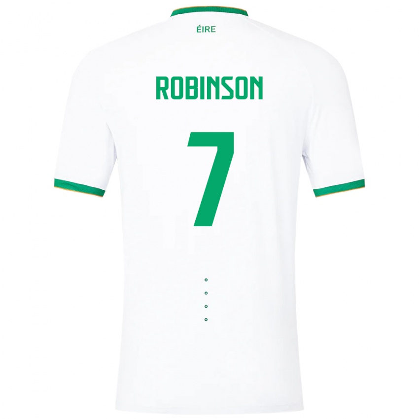 Dzieci Irlandia Callum Robinson #7 Biały Wyjazdowa Koszulka 24-26 Koszulki Klubowe