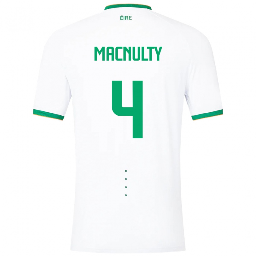 Dzieci Irlandia Anselmo García Macnulty #4 Biały Wyjazdowa Koszulka 24-26 Koszulki Klubowe