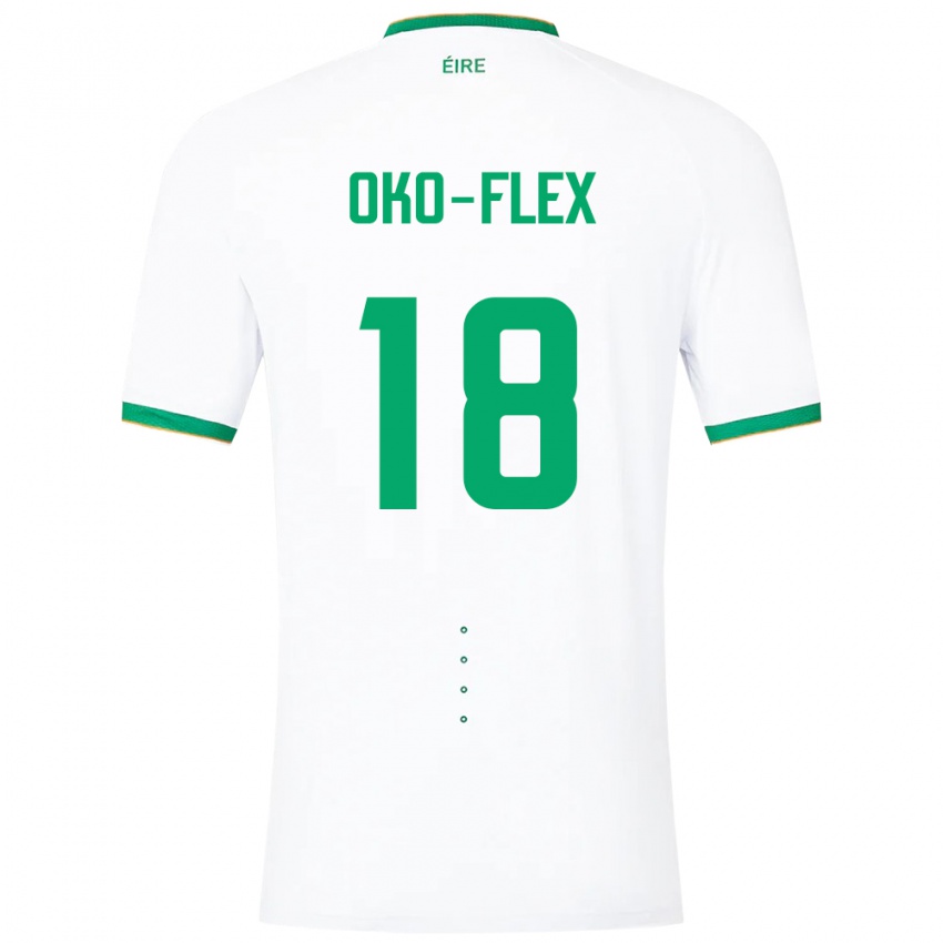 Dzieci Irlandia Armstrong Oko-Flex #18 Biały Wyjazdowa Koszulka 24-26 Koszulki Klubowe