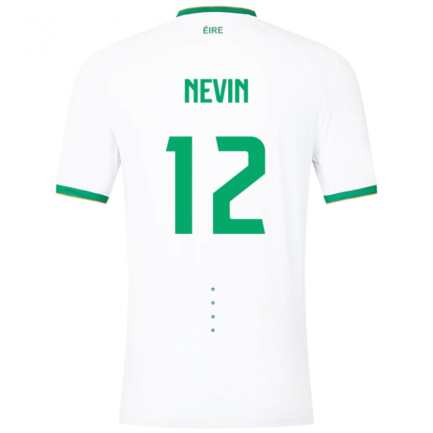 Dzieci Irlandia Harry Nevin #12 Biały Wyjazdowa Koszulka 24-26 Koszulki Klubowe
