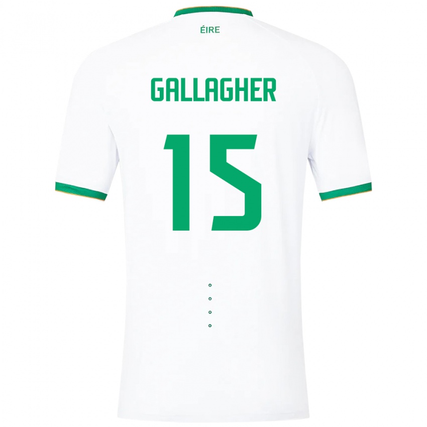 Dzieci Irlandia Oisín Gallagher #15 Biały Wyjazdowa Koszulka 24-26 Koszulki Klubowe