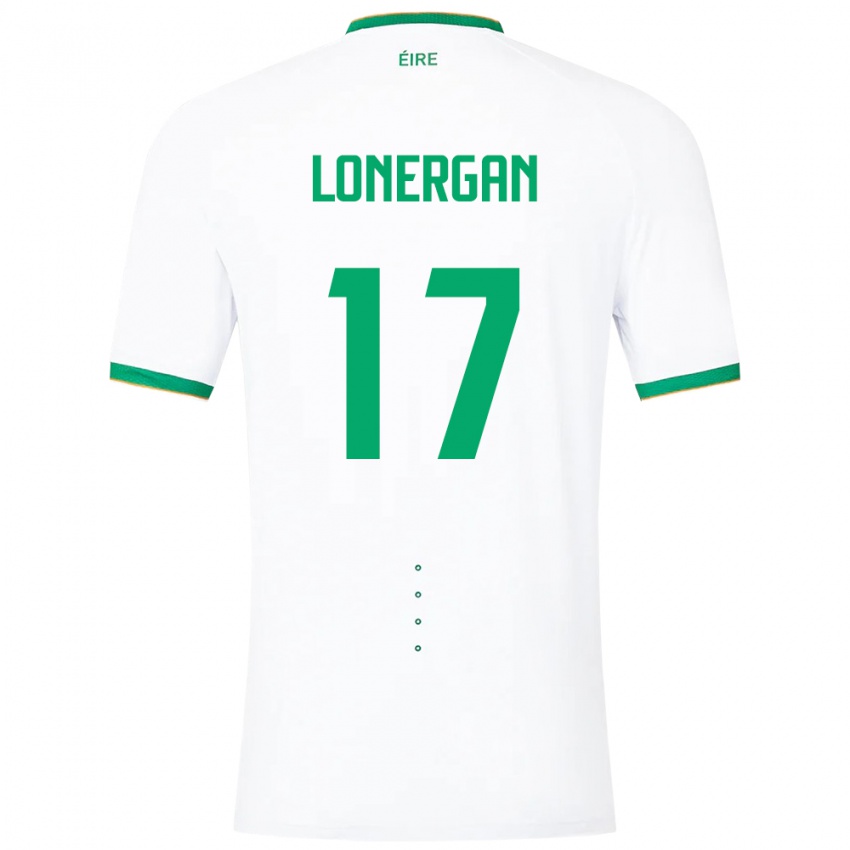 Dzieci Irlandia Tom Lonergan #17 Biały Wyjazdowa Koszulka 24-26 Koszulki Klubowe