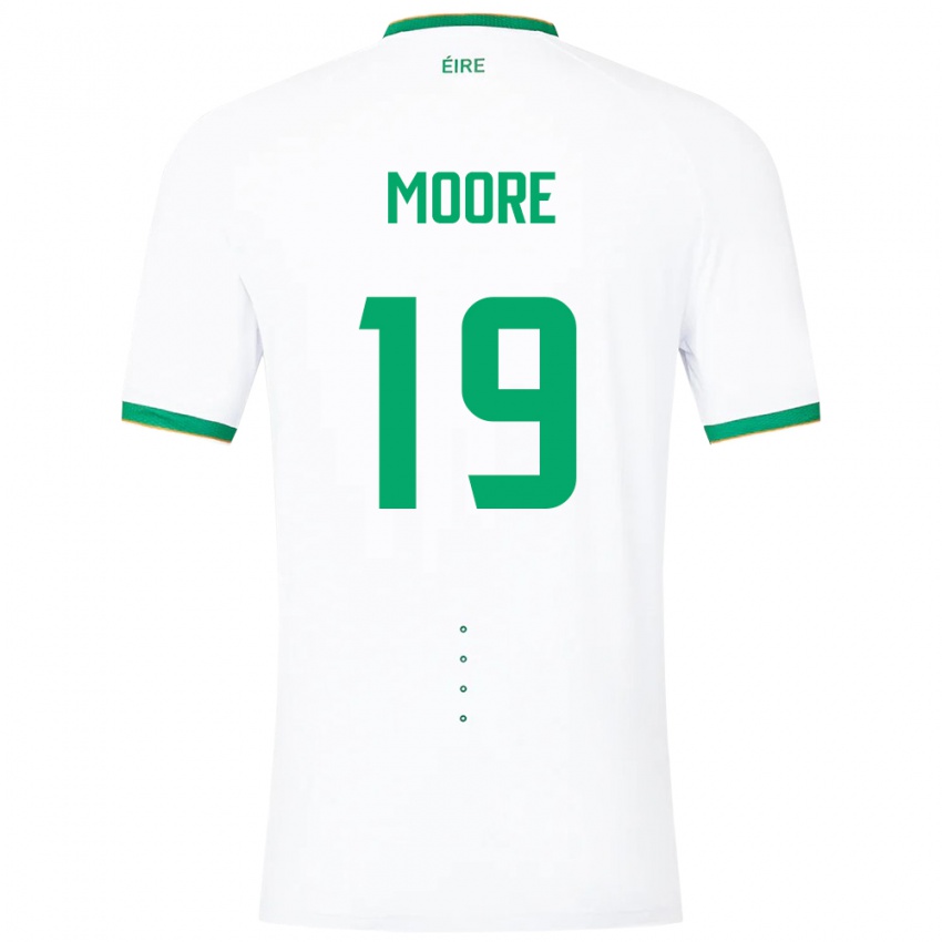 Dzieci Irlandia Sean Moore #19 Biały Wyjazdowa Koszulka 24-26 Koszulki Klubowe